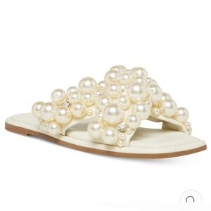 Steve Madden Women's Duri Slip On Embellished Slide Sandals /like new/worn once